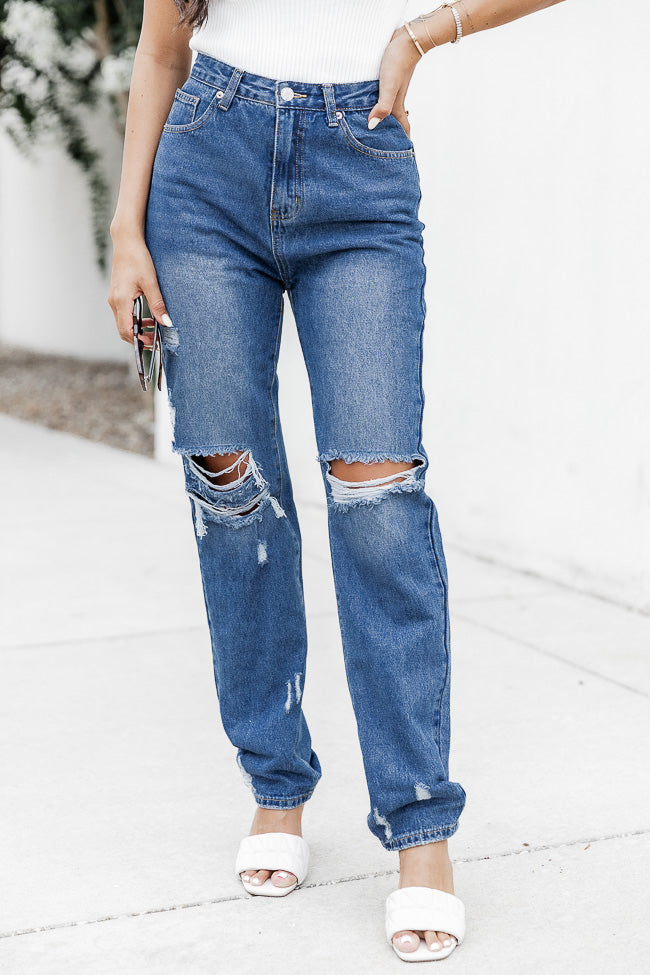 Keeley Dark Wash Distressed Straight Leg Jeans FINAL SALE Pay With Paypal Cheap Online