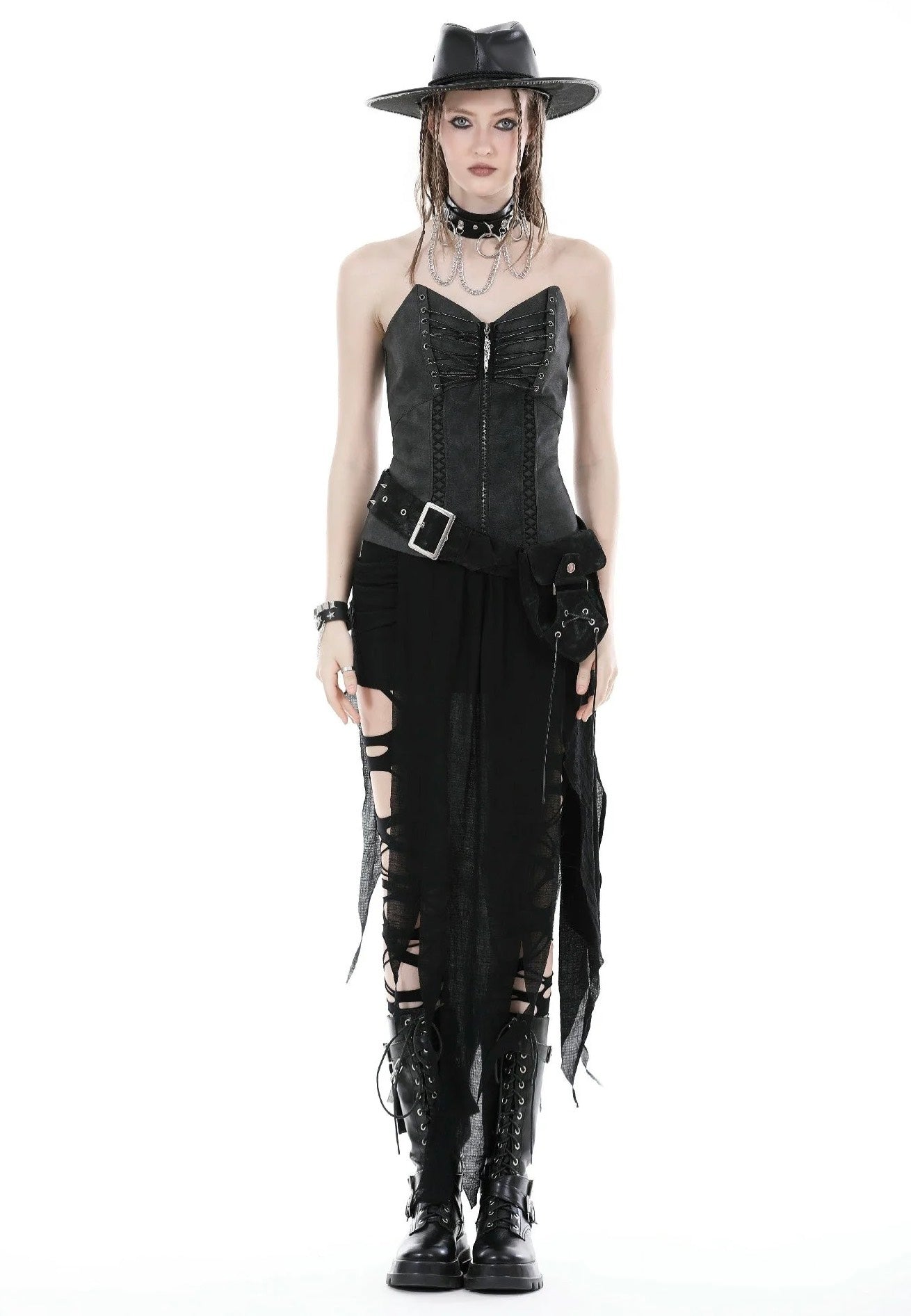 Dark In Love - Punk Decadent Irregular Black - Skirt Discount Online Online