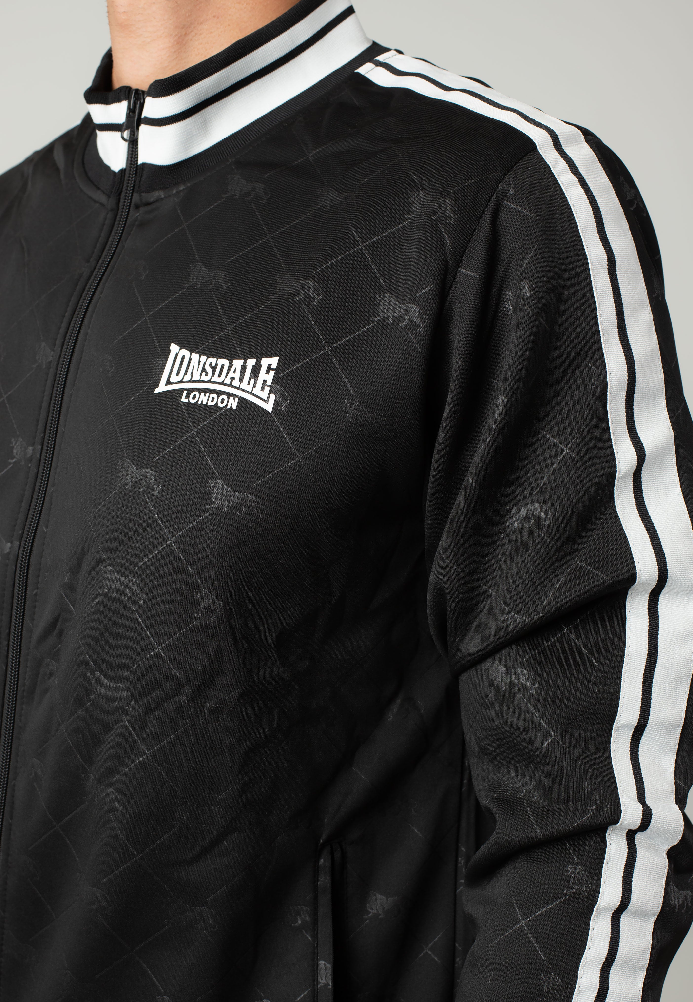 Lonsdale - Ashwell Black/White - Tracksuit Online Online Clearance