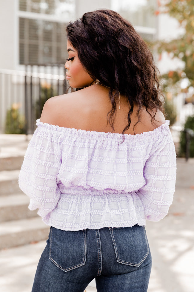 Got You On My Mind Purple Textured Off The Shoulder Blouse FINAL SALE Cheap Sale Low Pice Fee Shipping