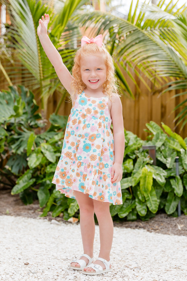 Kid's Keep Blooming Multicolor Floral Mini Dress