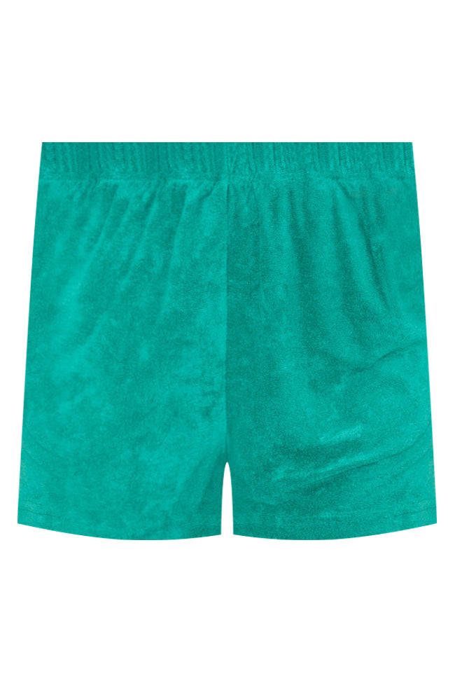 Girls Just Wanna Have Fun Teal Terry Lounge Shorts FINAL SALE Cheapest Pice