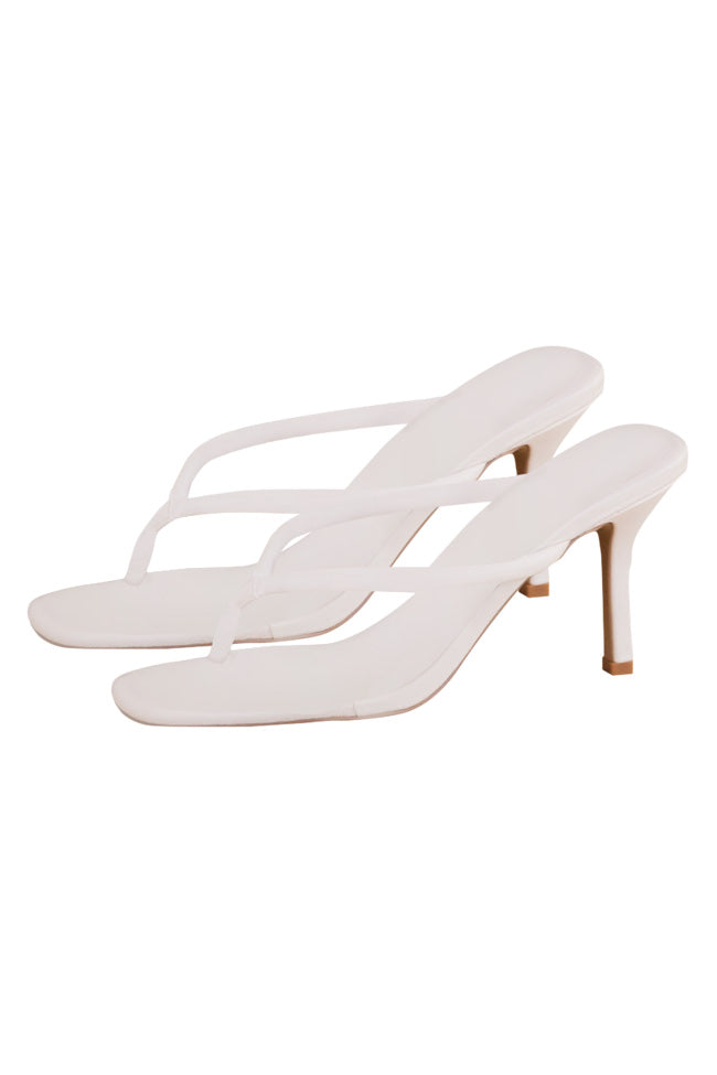 Frances Off White Thong Skinny Strap Heels FINAL SALE Sale Shop