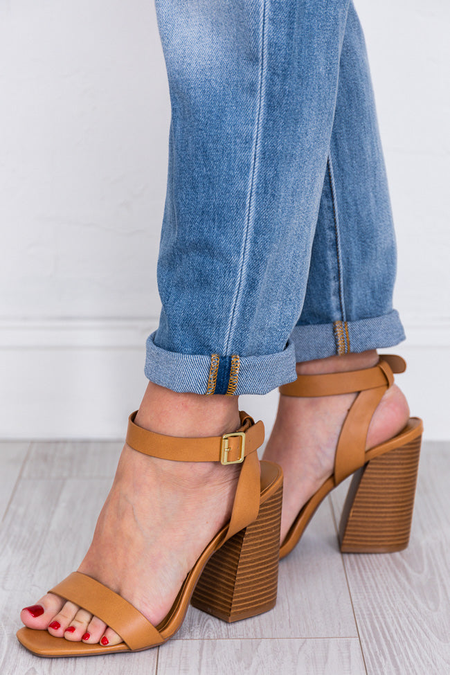 Teagan Tan Wooden Block Heels FINAL SALE Online Online Free Shipping