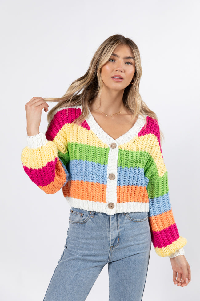 Little Bit More Multi Stripe Cardigan FINAL SALE Best Place Sale Online