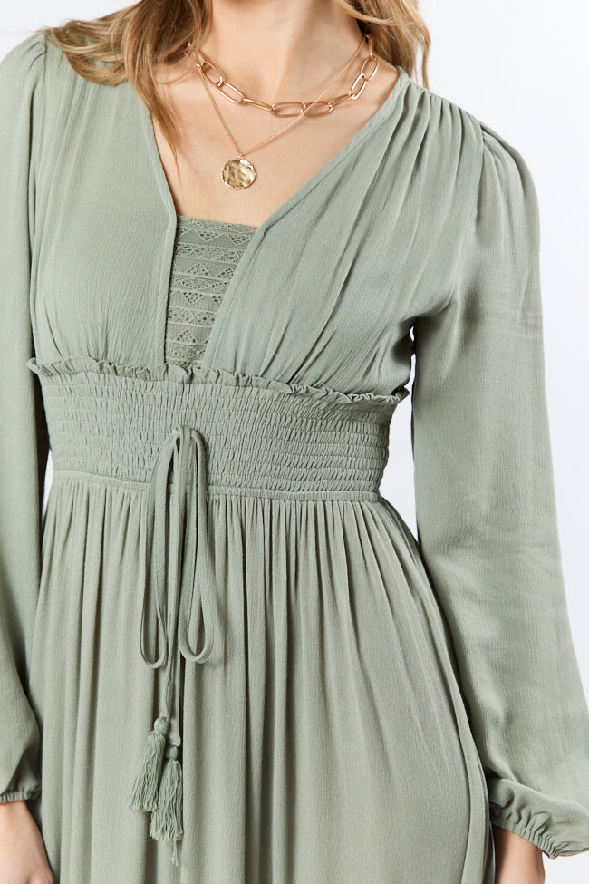 Lucky To Have You Sage Maxi Dress - Coming Soon Best Wholesale Online