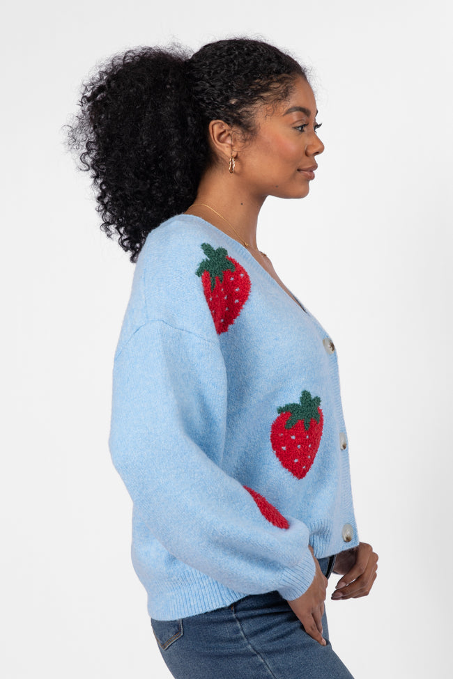 Berry Sweet Blue Strawberry Cardigan Buy Cheap Excellent