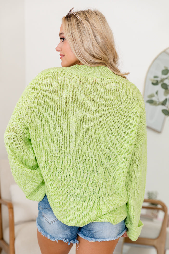 Mellow Mood Lime Oversized Pocketed Sweater Hot Sale Online