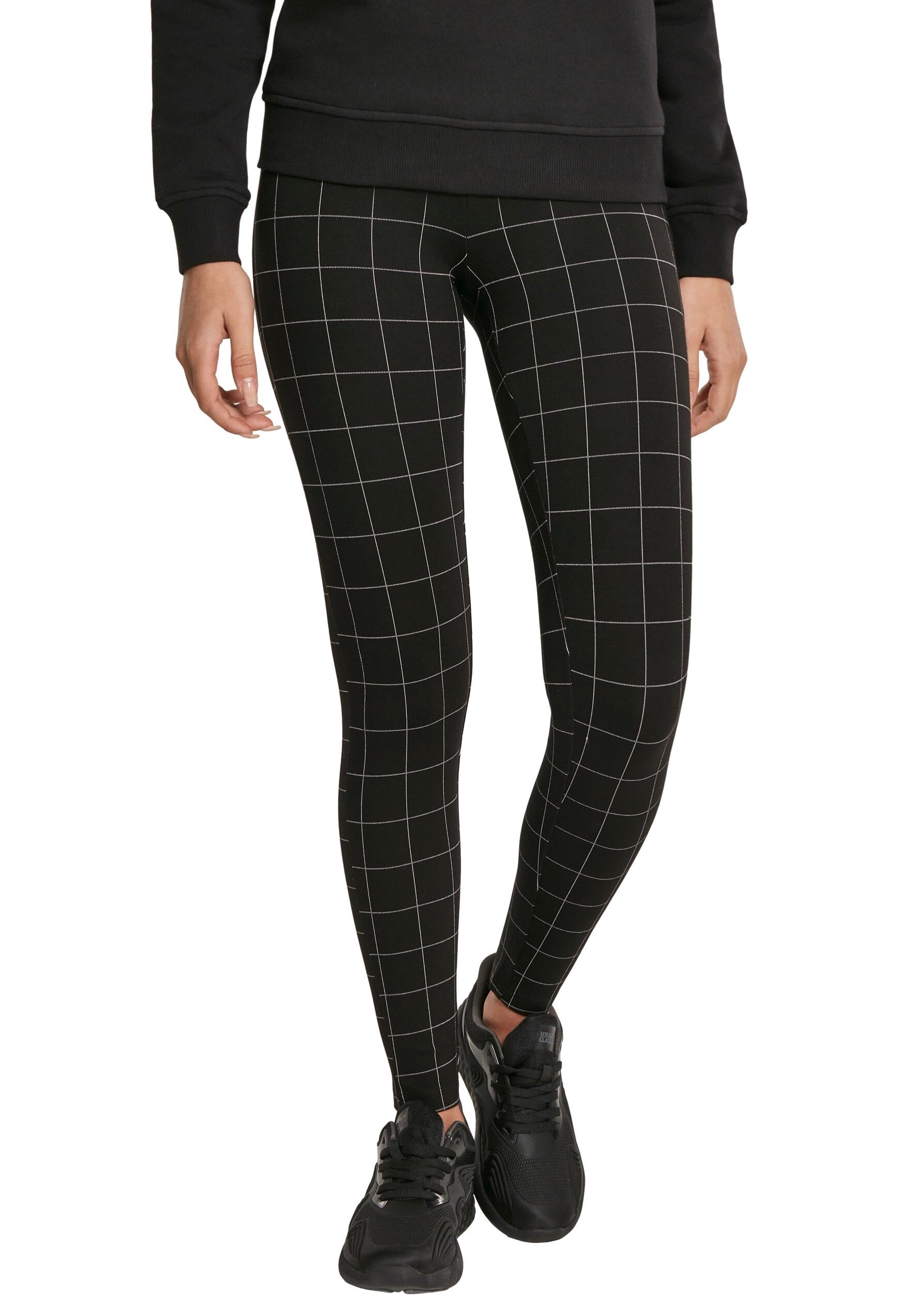 Urban Classics - Check High Waist Black/White - Leggings Outlet Clearance