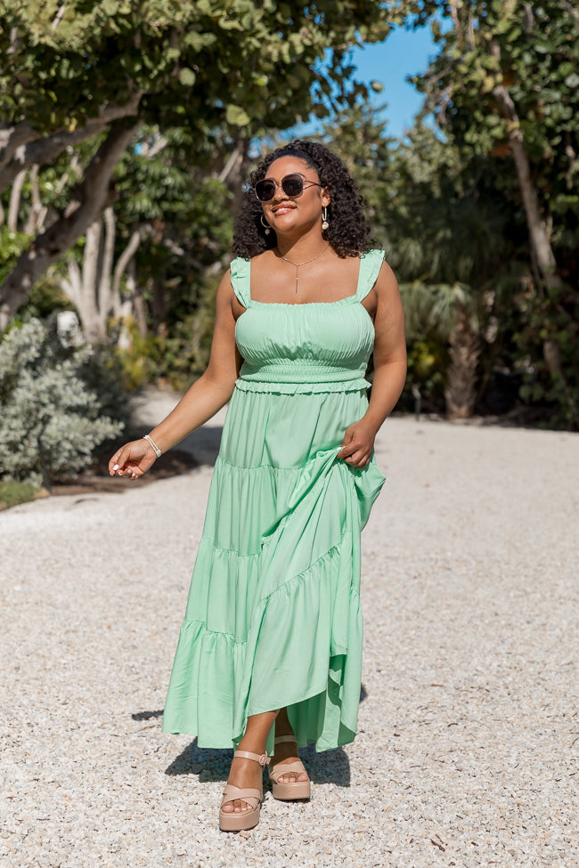 Living A Dream Green Woven Maxi Dress 2025 Online