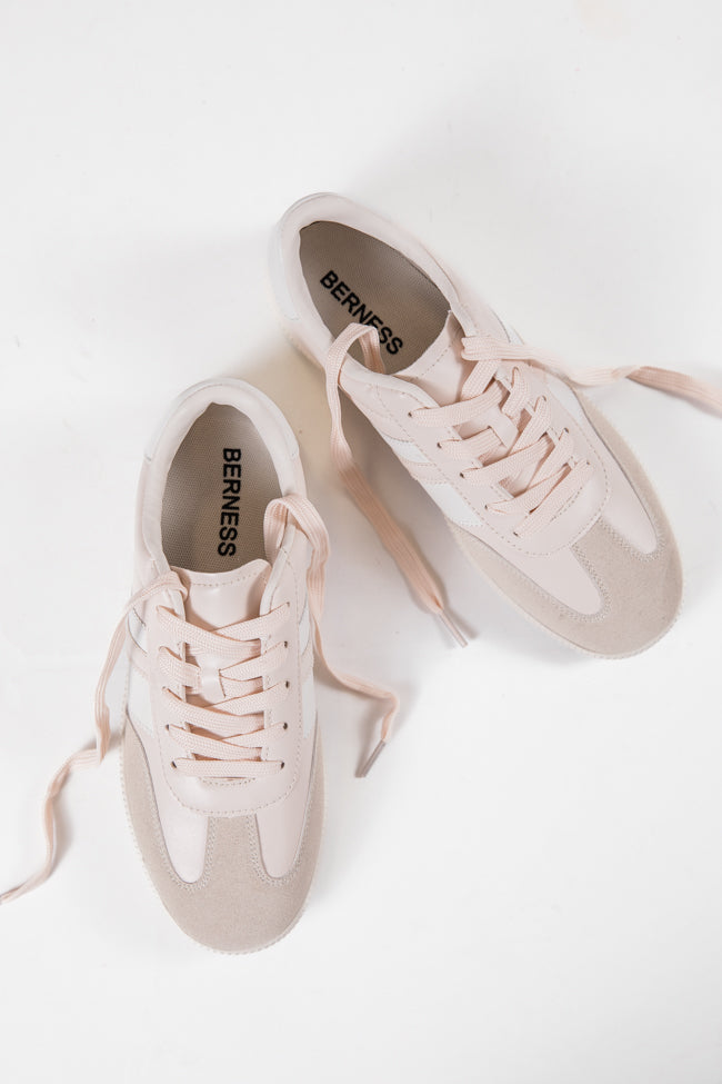 Presley Double Stripe Beige Leather Sneaker Sale View