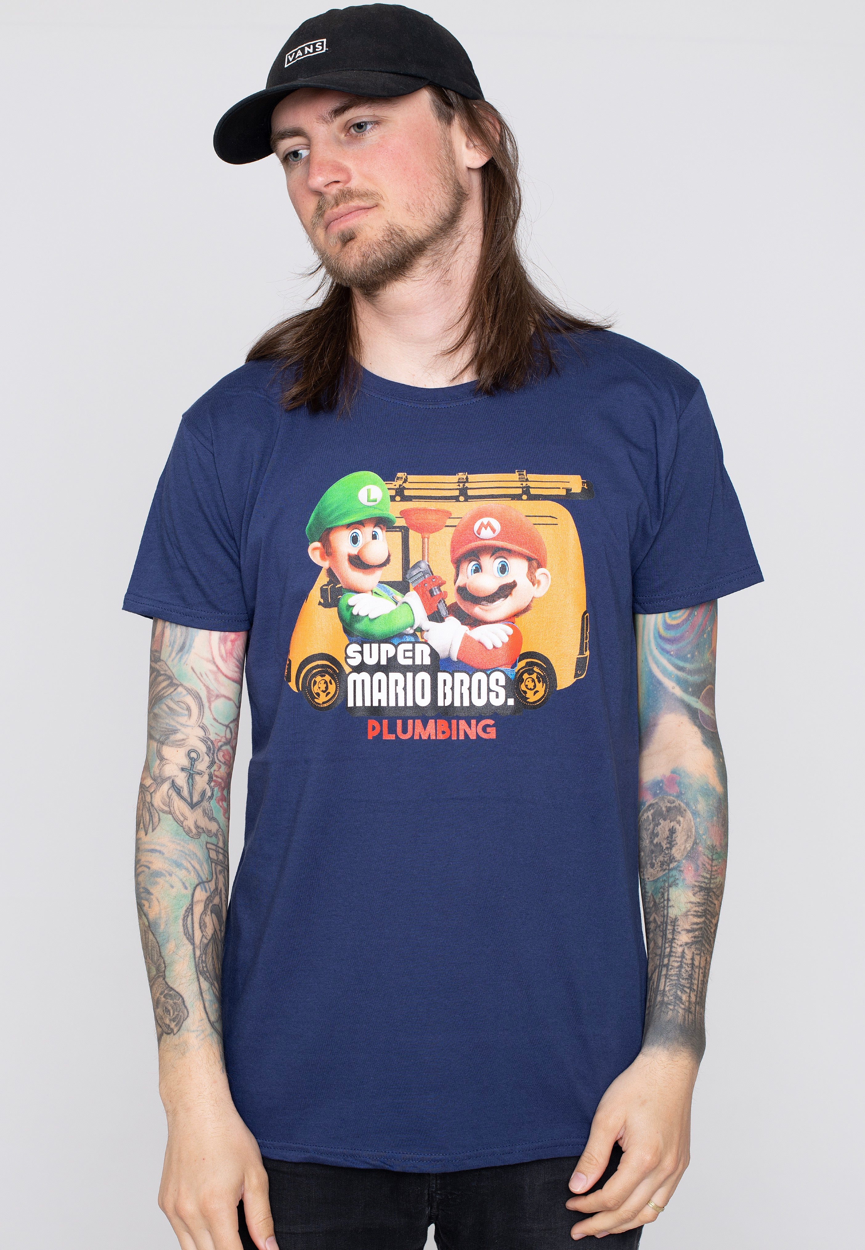 Super Mario - Plumbing Navy - T-Shirt Clearance 100% Guaranteed