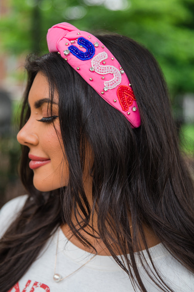 Pink USA Headband FINAL SALE Sale Online Online