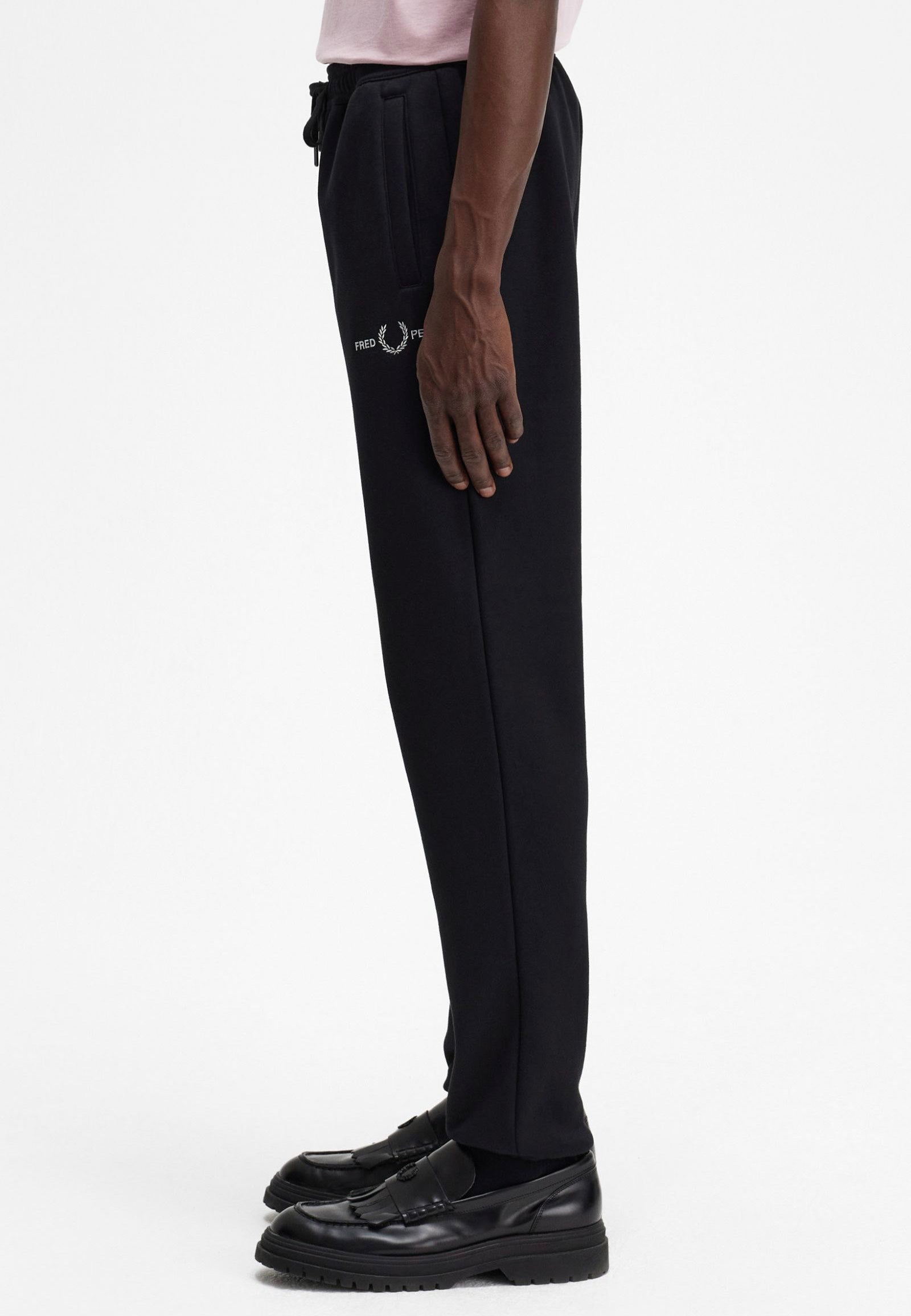 Fred Perry - Embroidered Black - Sweat Pants Sale Ebay