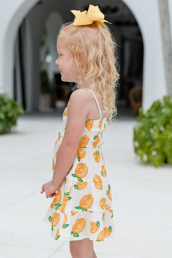 Kid's Tea With You Lemon Printed Gauze Dress