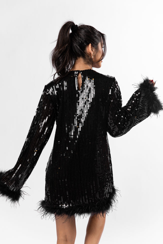 As You Know Black Sequin Swing Dress SALE Discounts Sale Online