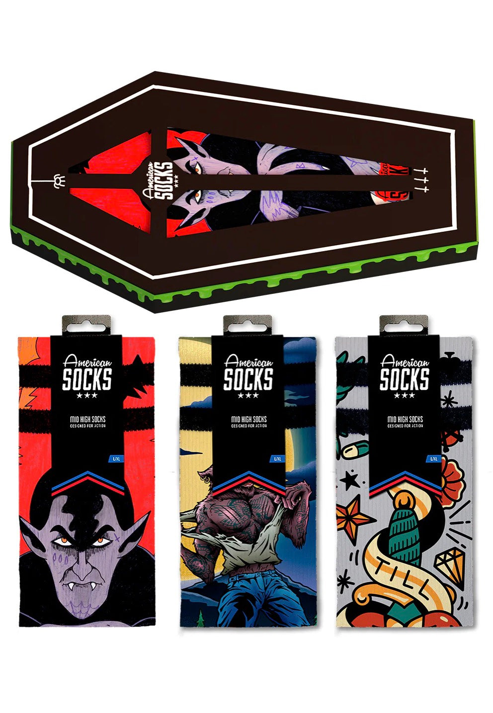 American Socks - Coffin Socks - Giftbox Cheap Sale Low Cost