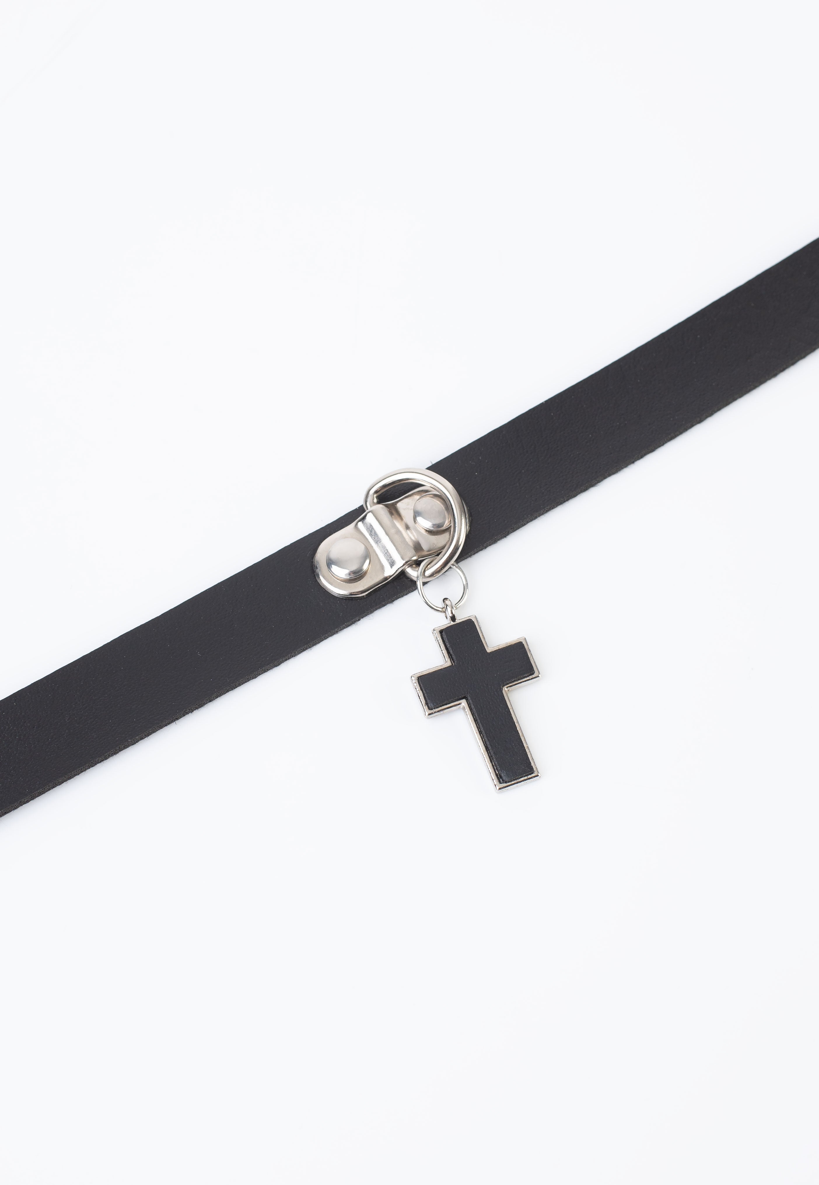 Bullet69 - Crucifix Pendant Neckband Black - Choker Clearance Online