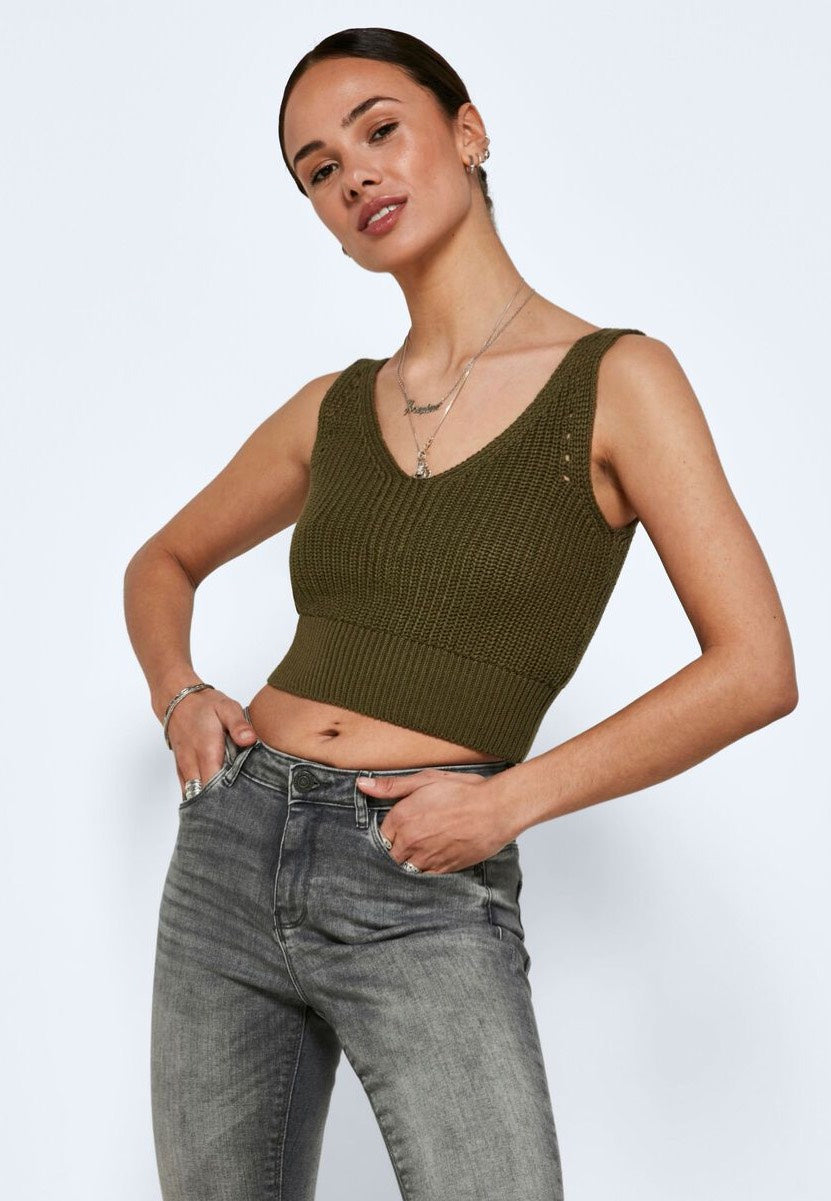 Noisy May - Sara O Neck Knit Burnt Olive - Top Cheap Sale Brand New Unisex