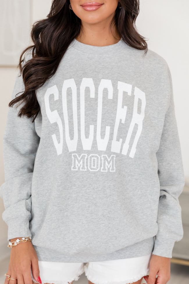 Soccer Mom Block Light Grey Oversized Graphic Sweatshirt Cheap Sale Purchase