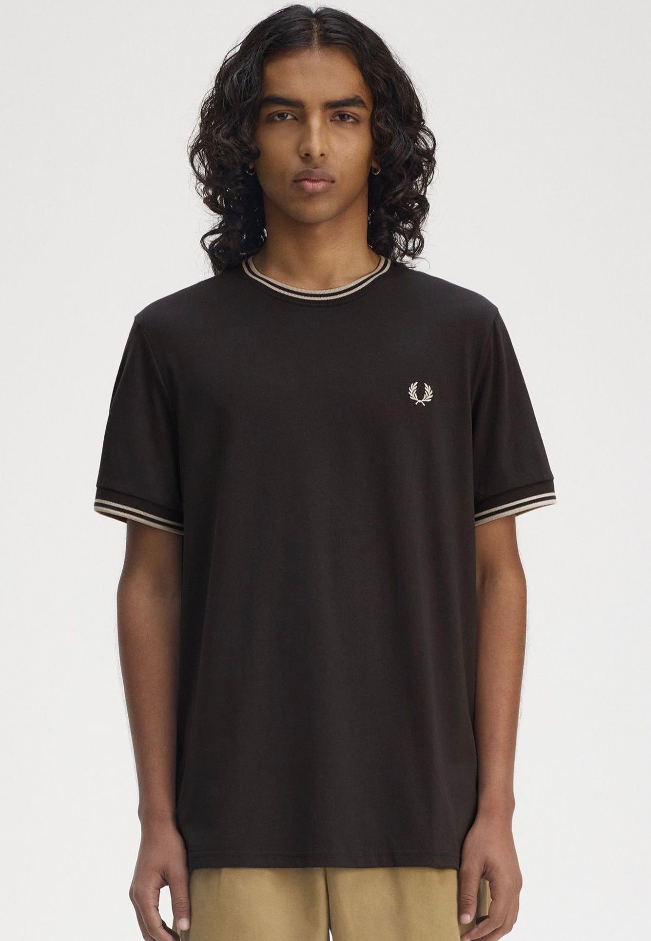 Fred Perry - Twin Tipped Anchor Grey/Oatmeal - T-Shirt Buy Cheap 2025 Newest