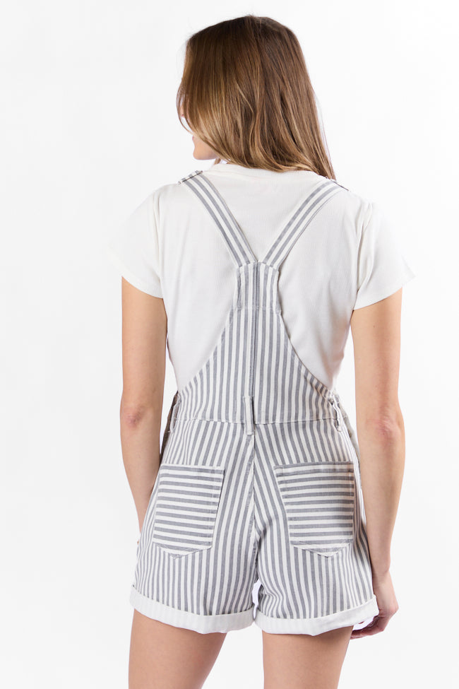 My Favorite Relaxed Stripe Stretchy Shorts Overalls Outlet Lowest Pice