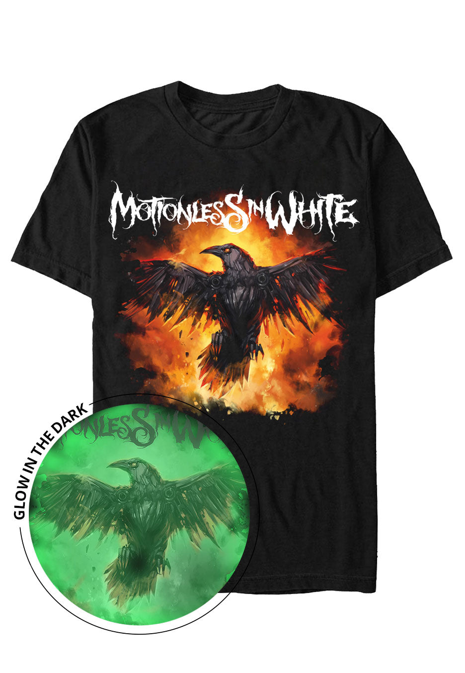 Motionless In White - Burning Crow Glow In The Dark - T-Shirt Cheap Buy