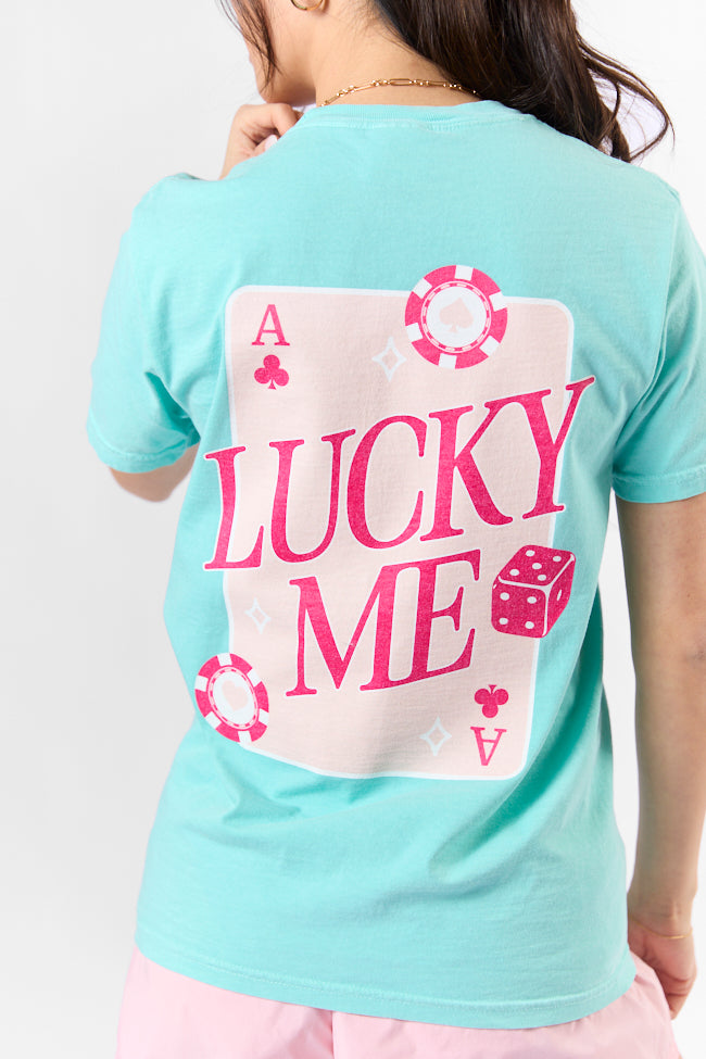 Lucky Me Chalky Mint Comfort Color Graphic Tee Cheap Fake