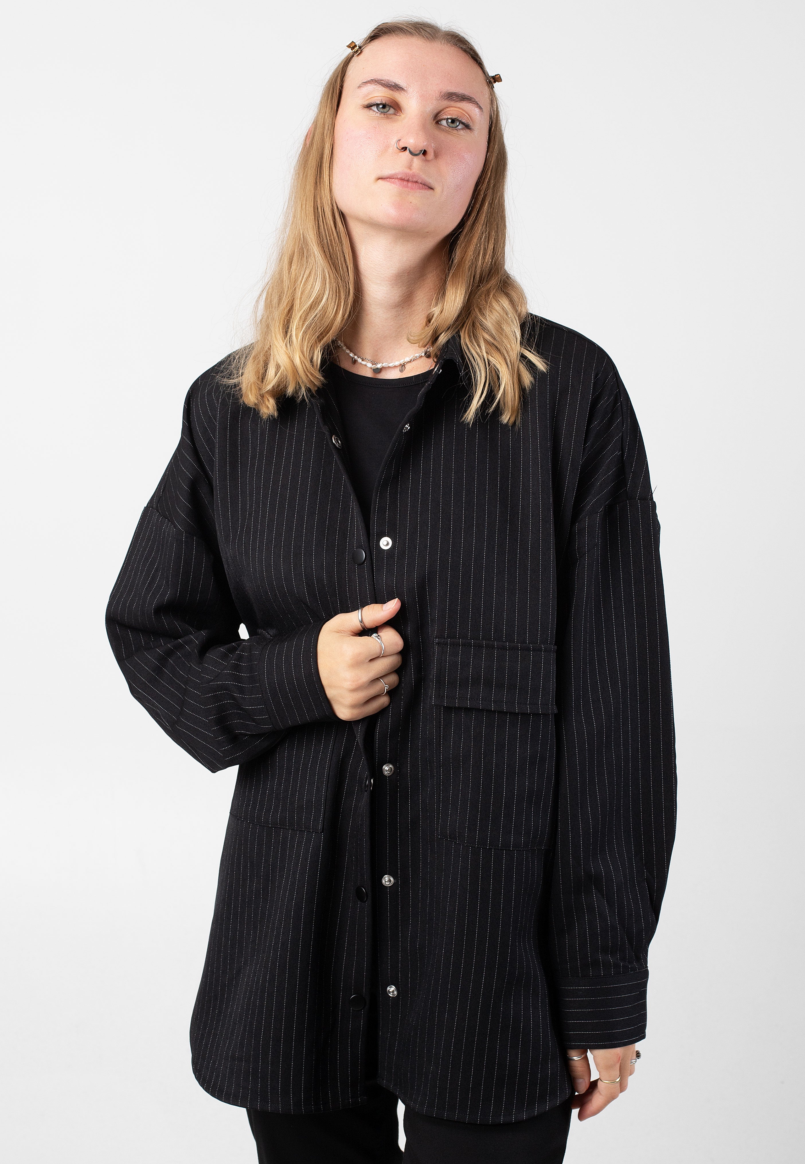 Noisy May - Dallas Pinstripe Black White - Blouse Online Online Free Shipping