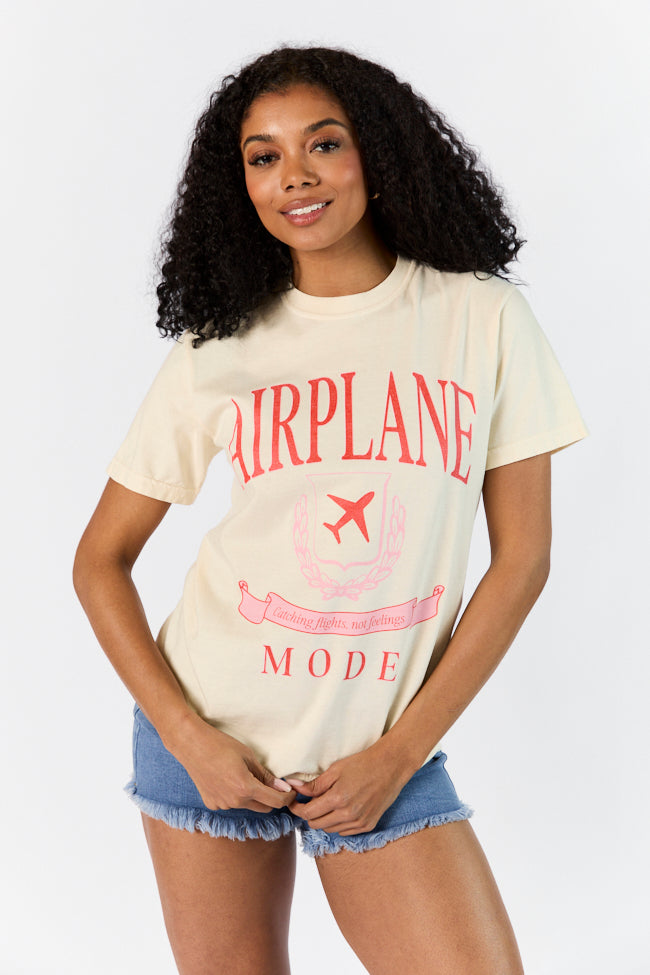 Airplane Mode Ivory Comfort Colors Graphic Tee Cheap Low Shipping