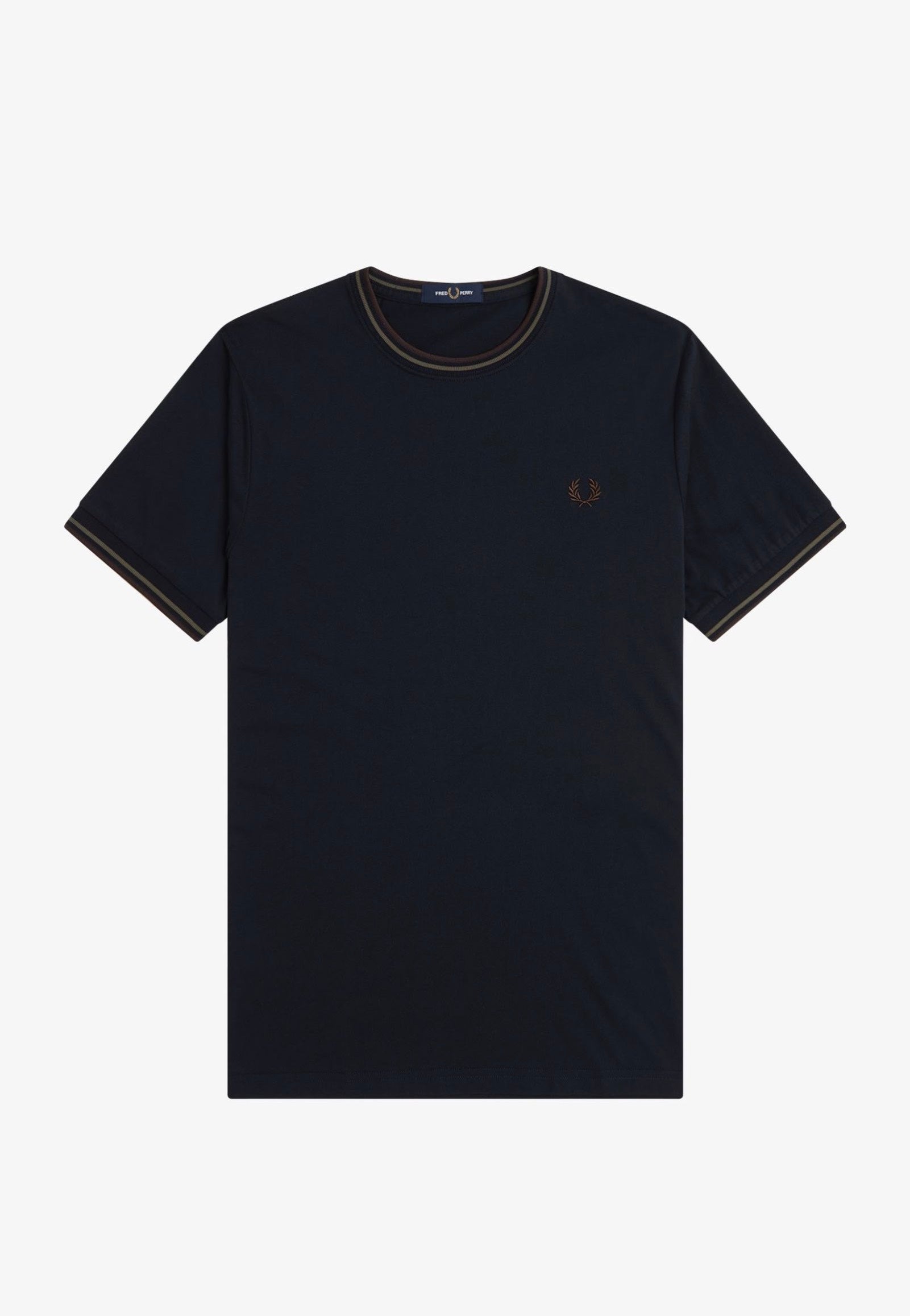 Fred Perry - Twin Tipped Nvy/Lrlwgrn/Bric - T-Shirt New Arrival Cheap Pice