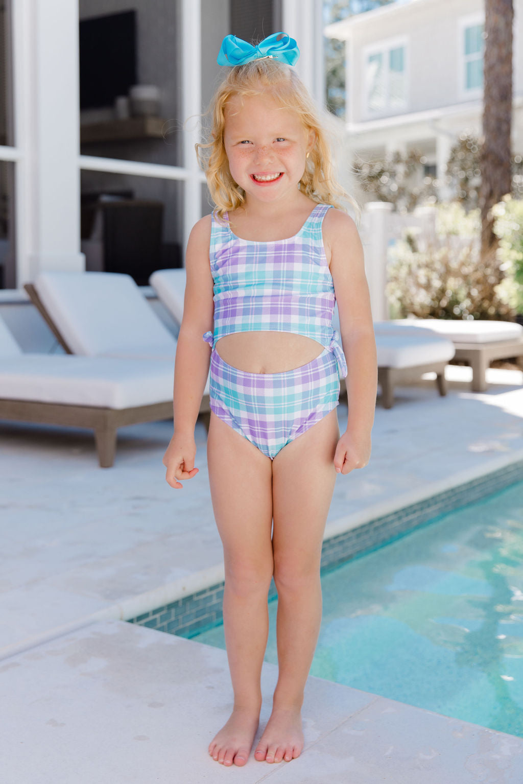 Kid's Sandy Shores Side One Piece Swimsuit Tori X Pink Lily FINAL SALE