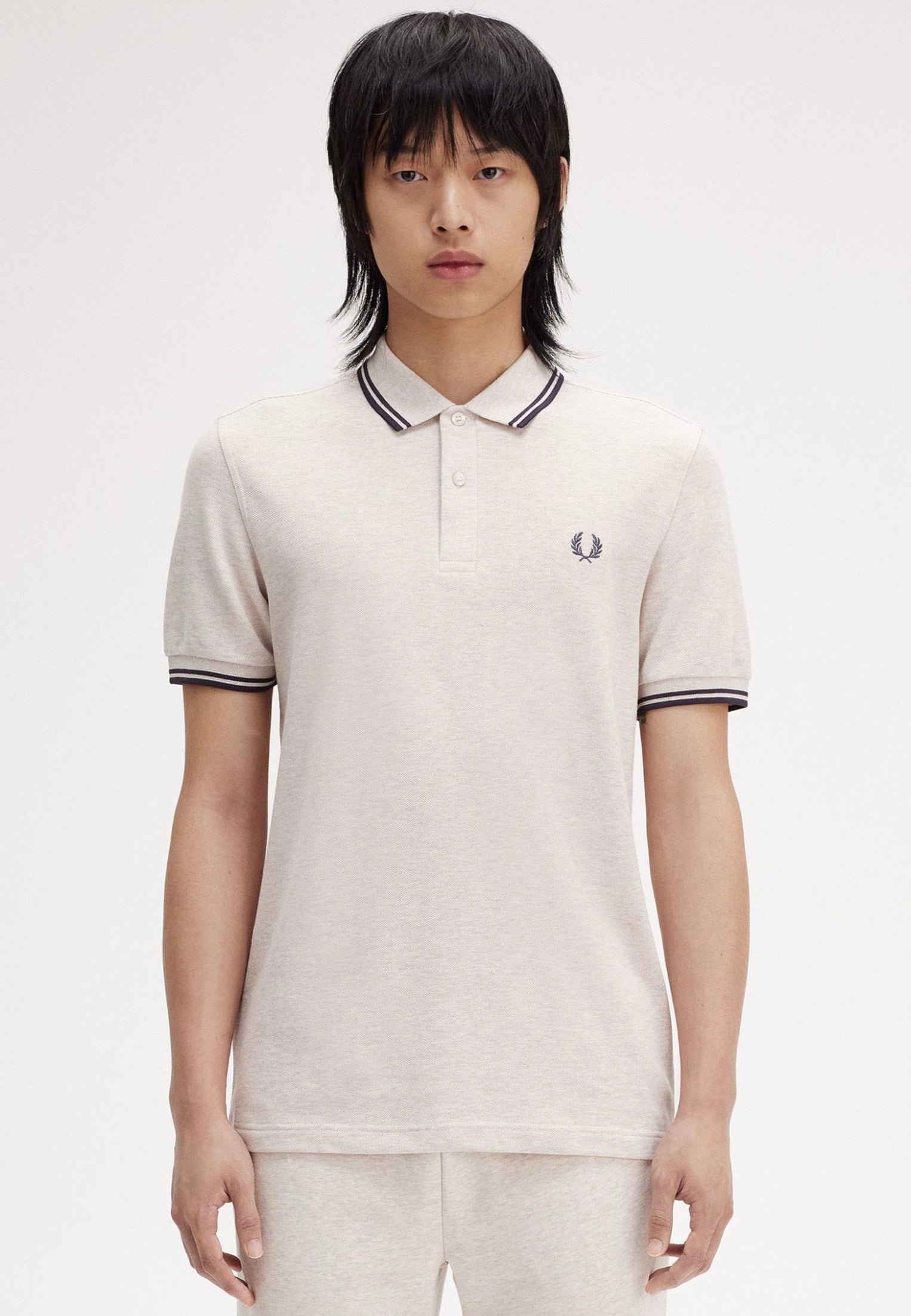 Fred Perry - Twin Tipped Porridge Marl/Anchor Grey/Anchor Grey - Polo Sale Best Sale