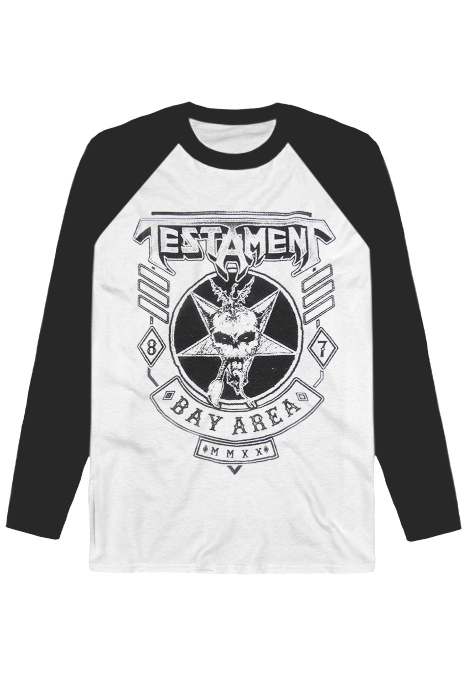 Testament - Bay Area 87 Baseball Raglan White/Black - Longsleeve Buy Cheap Very Cheap