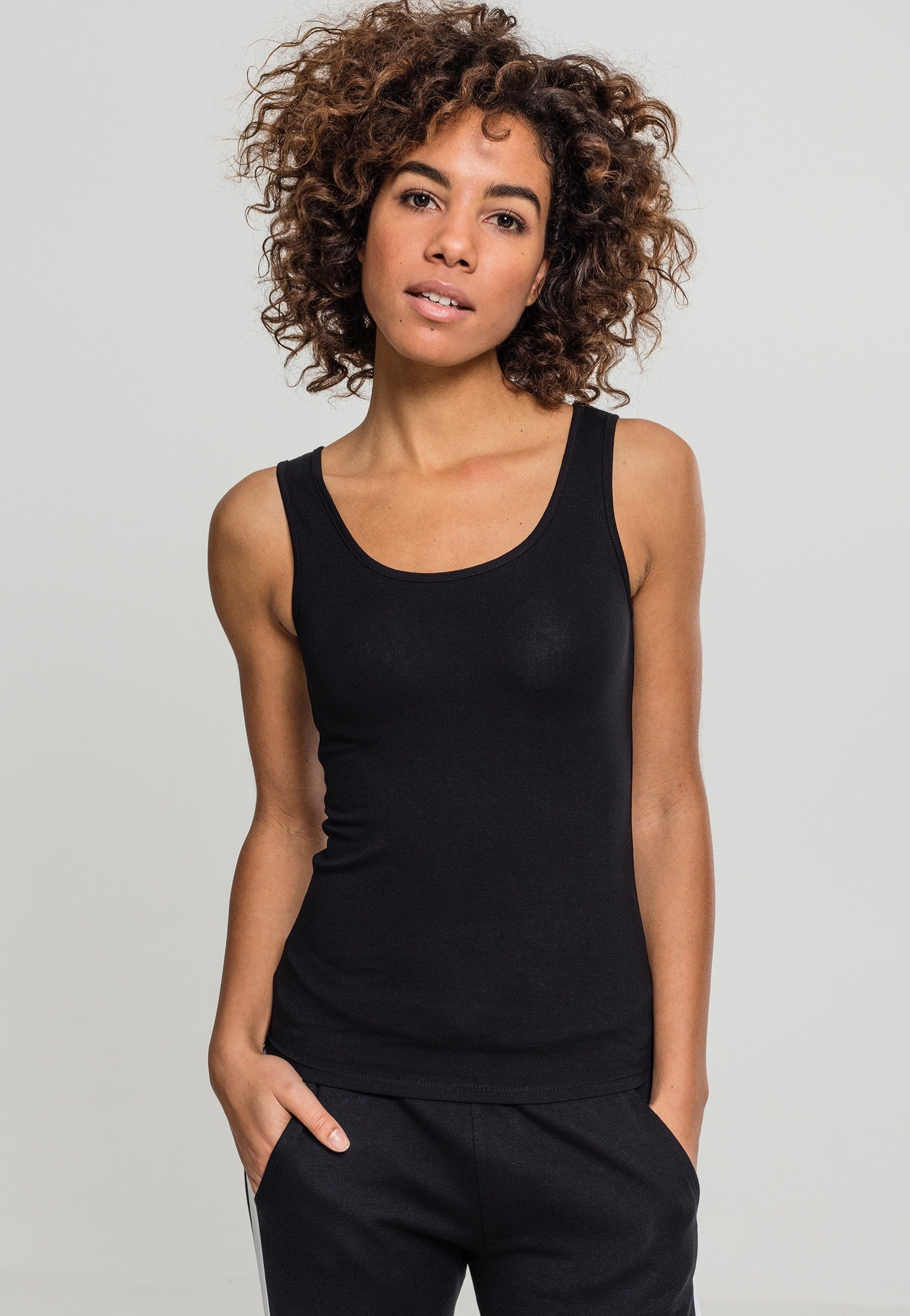 Urban Classics - Basic Stretch Pack Of 2 Black - Tank Explore Online