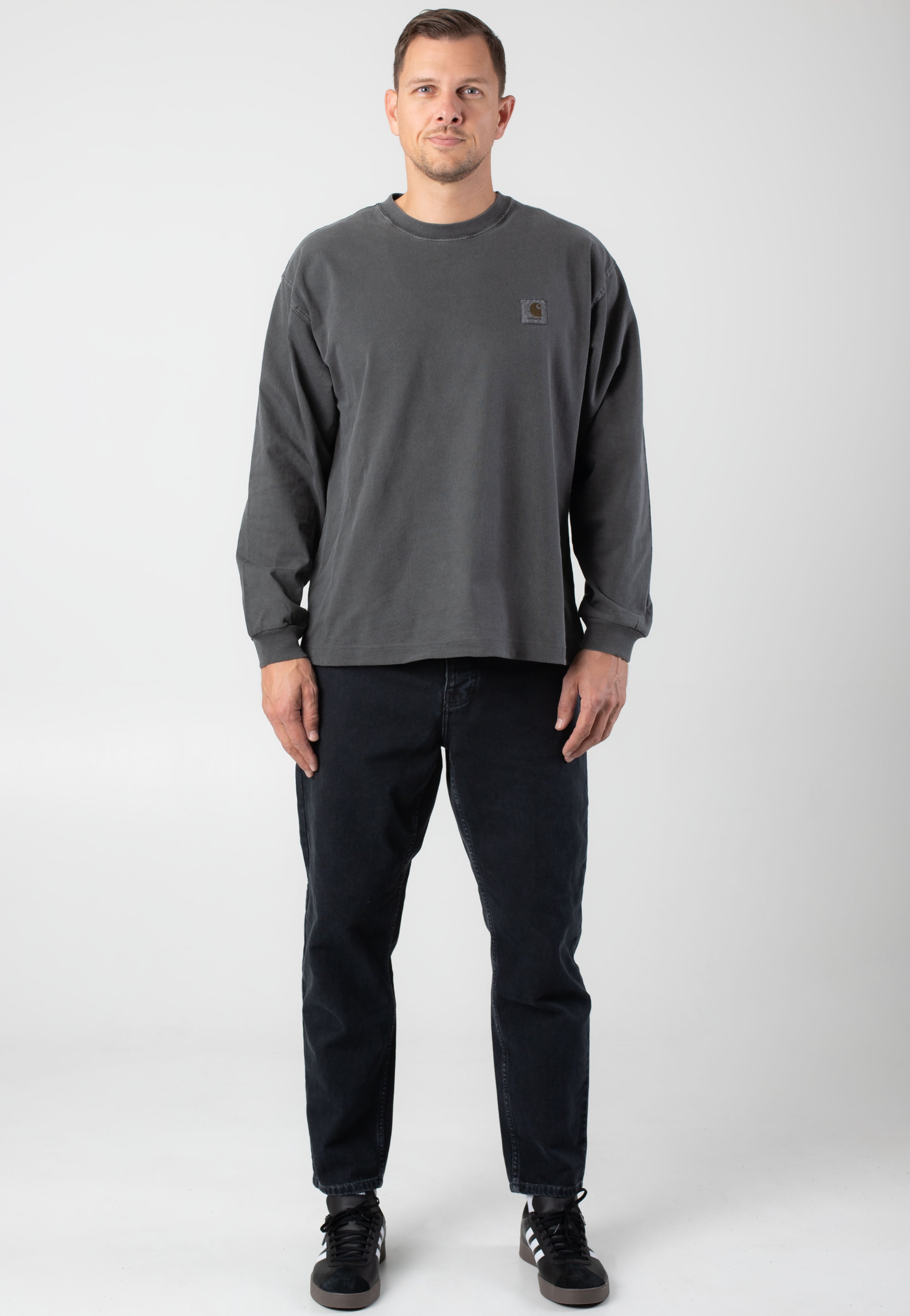 Carhartt WIP - Vista Garment Dyed Graphite - Longsleeve Outlet Marketable