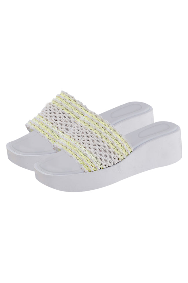 Cove White Crochet Platform Slide Sandals FINAL SALE Cheap Sale 2025