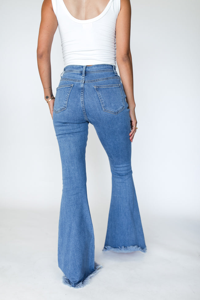 Maren Medium Wash Stretchy Flare Jeans Buy Cheap Explore