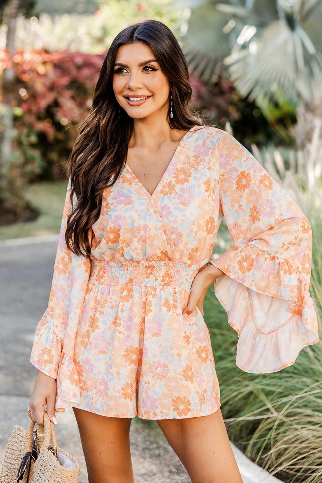 I Keep Hoping Floral Orange Romper FINAL SALE Where To Buy