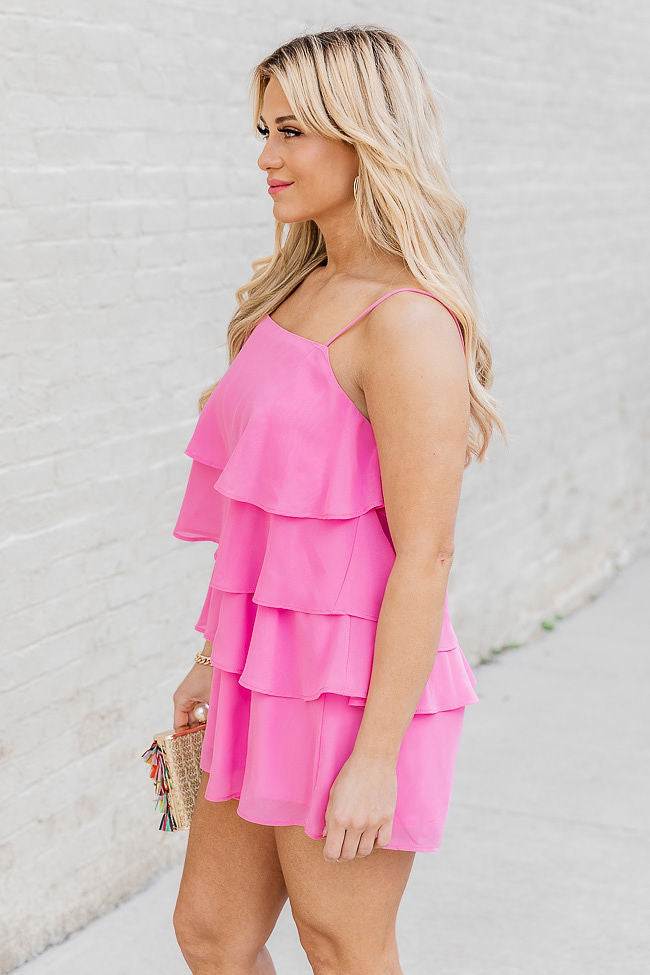 Don't Let Me Go Pink Ruffle Romper FINAL SALE