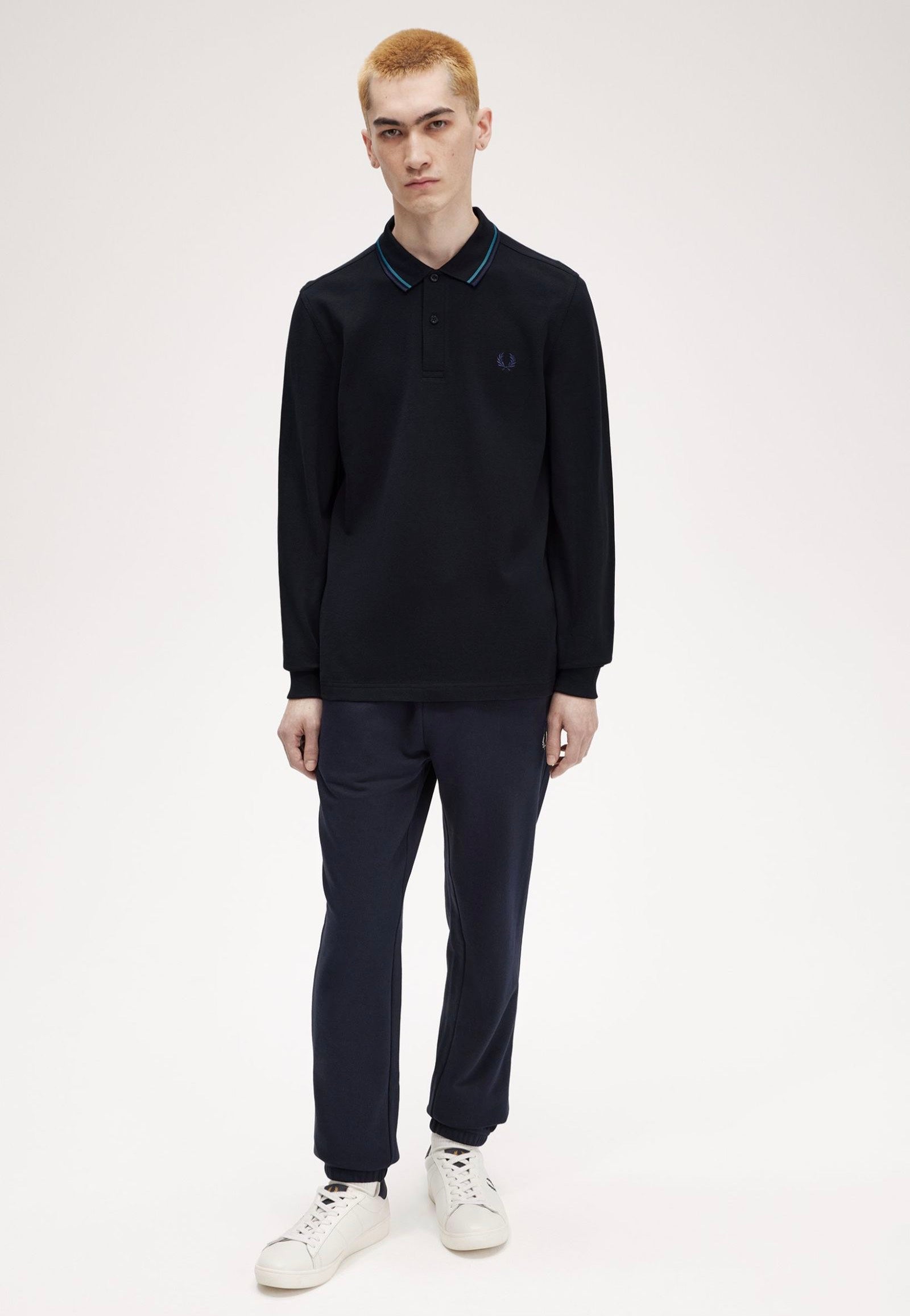 Fred Perry - Twin Tipped Nvy/Ocean/Dkcarb - Longsleeve Sale Low Shipping Fee