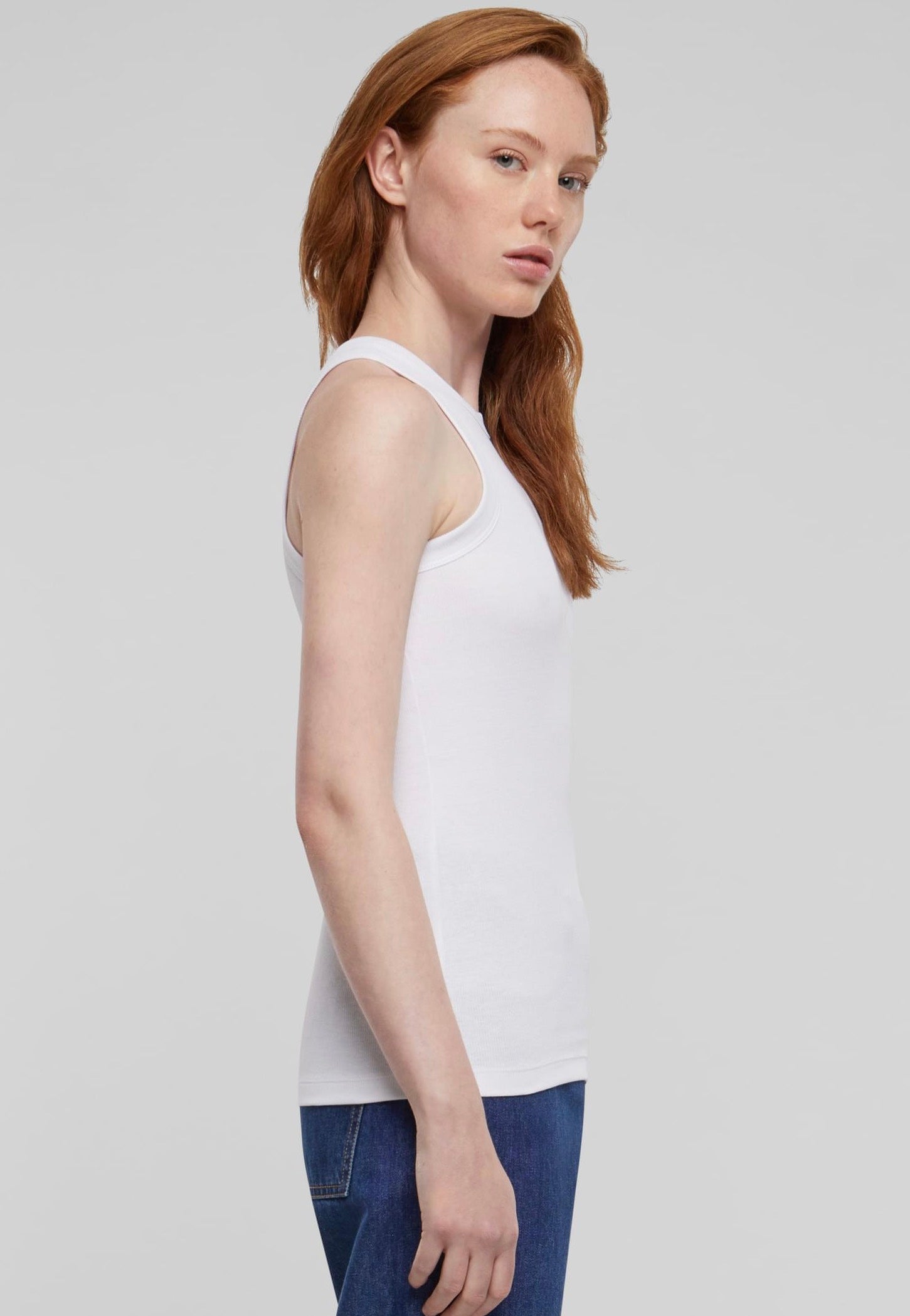 Urban Classics - Ladies Racer Back Rib White - Top Discount Countdown Package