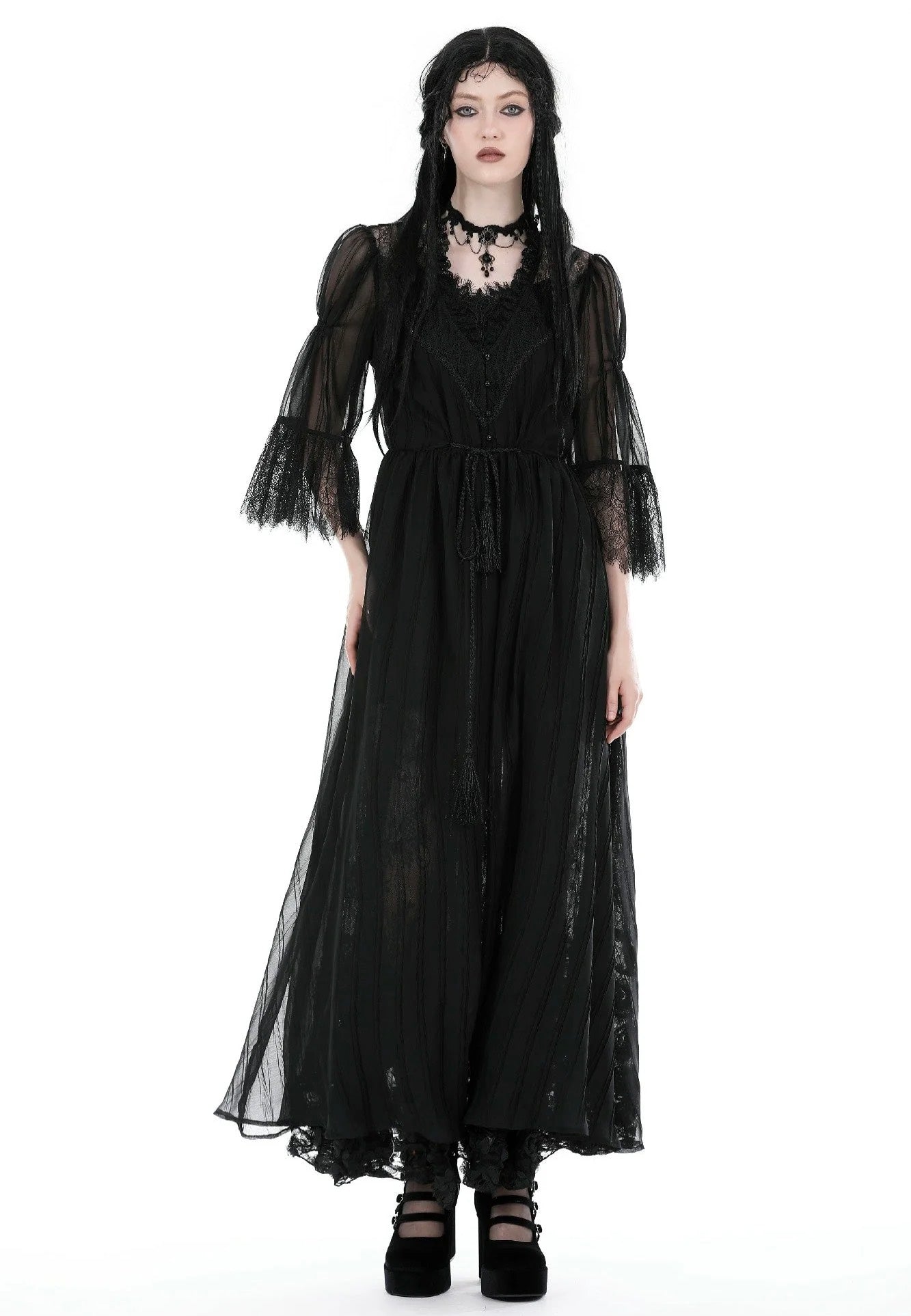 Dark In Love - Gothic Sexy Mesh Long Overwear Black - Cardigan Amazing Pice Cheap Online