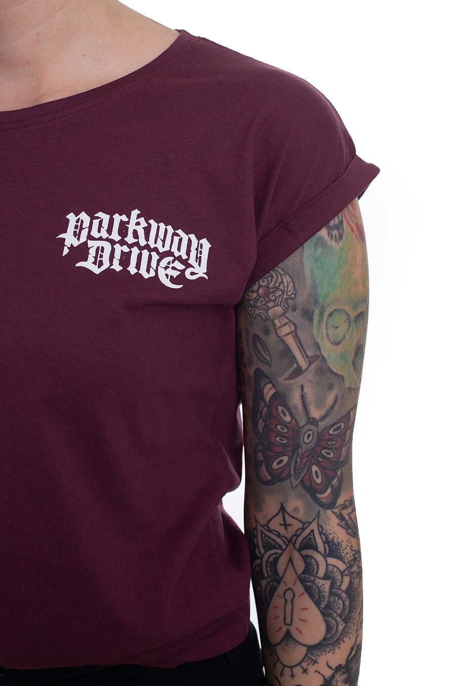 Parkway Drive - Burn Your Heaven Extended Shoulder Cherry - Girly Sale In China