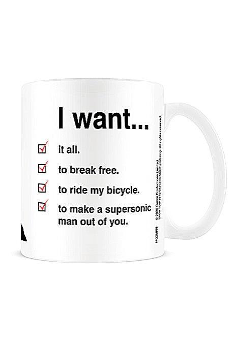 Queen - I Want Checklist - Mug Footlocker Finishline Cheap Pice