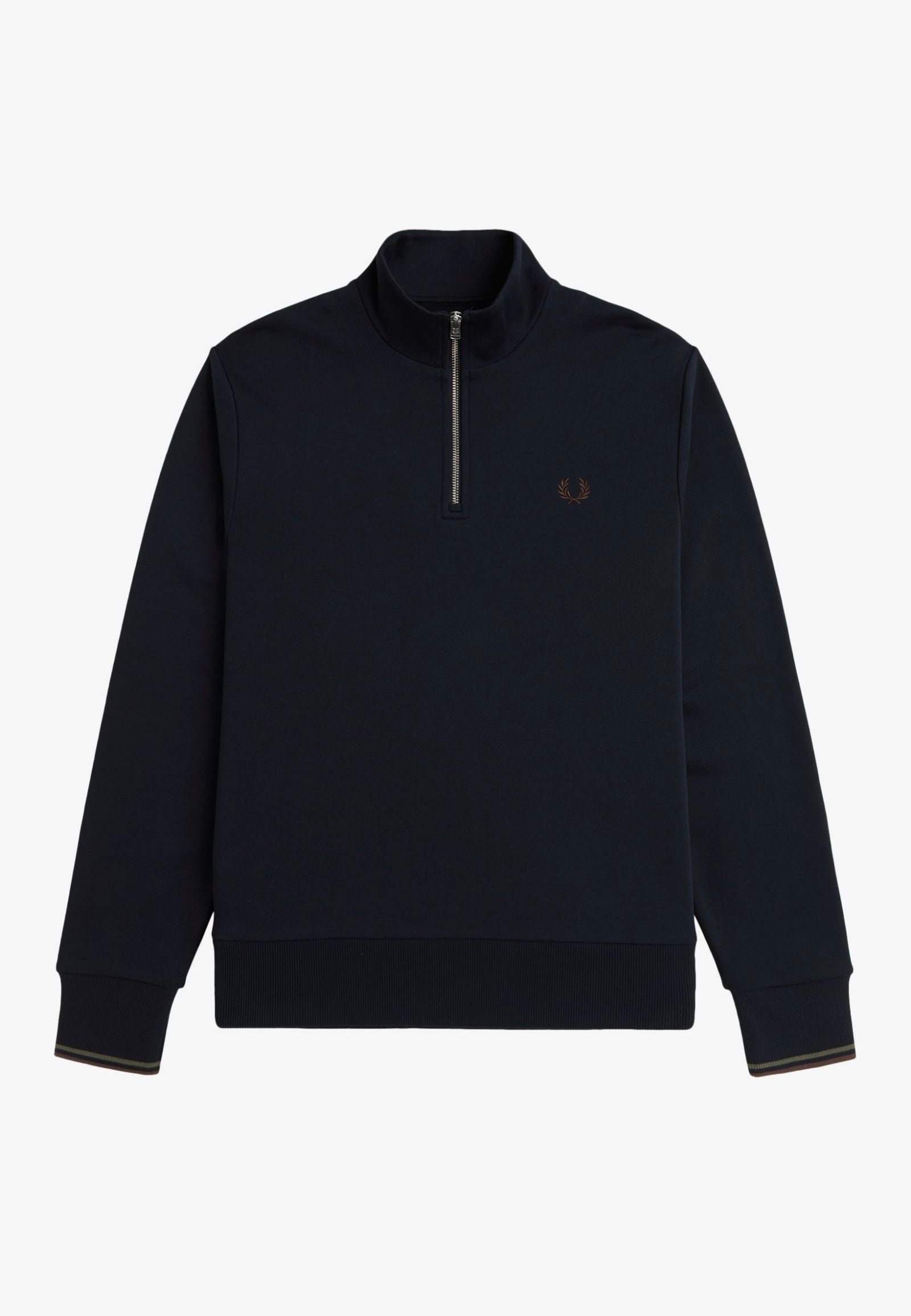 Fred Perry - Half Zip Nvy/Lrlwgrn/Bric - Sweater Outlet Great Deals