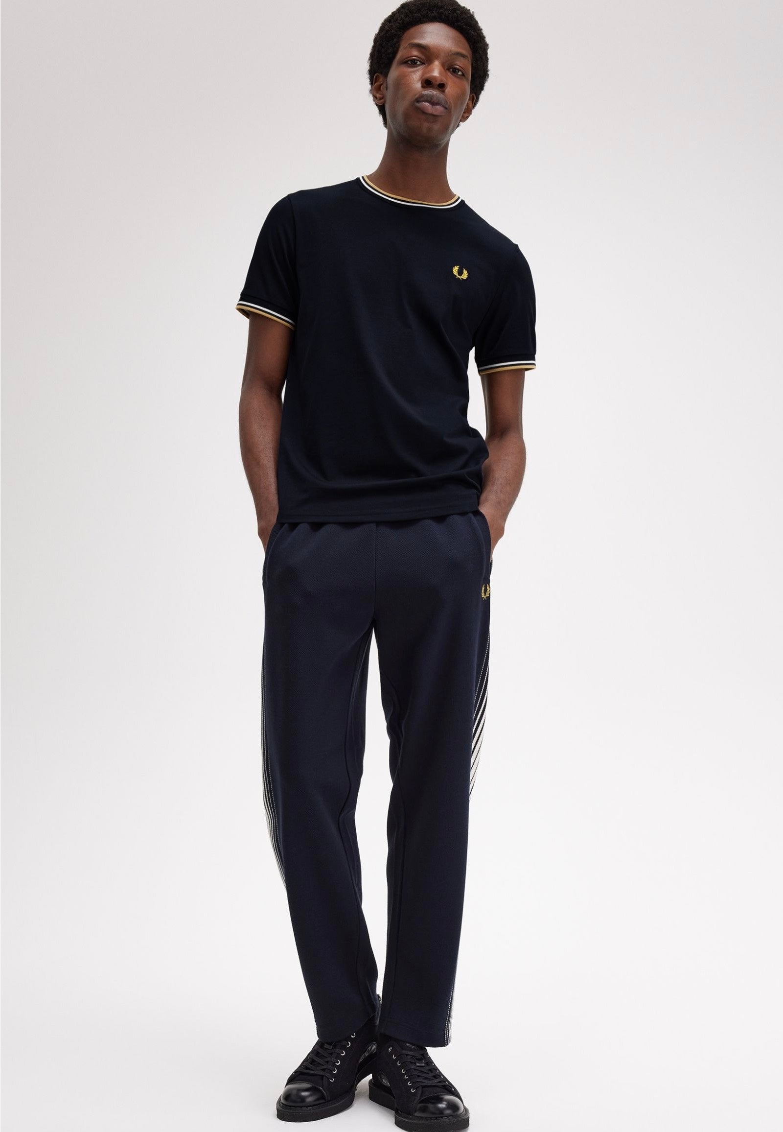 Fred Perry - Twin Tipped Navy/Ecru/Honeycomb - T-Shirt Release Dates Sale Online