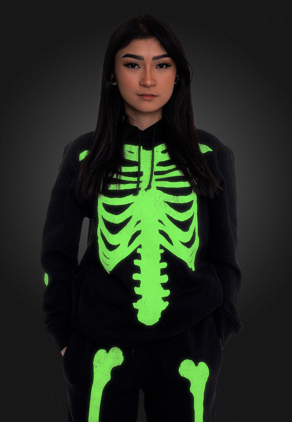 Dark Moon - Skeleton Glow In The Dark - Hoodie Free Shipping Best