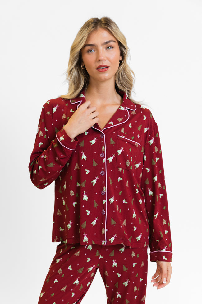 Under The Stars in Spruced Up Long Sleeve Bamboo Pajama Top FINAL SALE Buy Cheap Newest