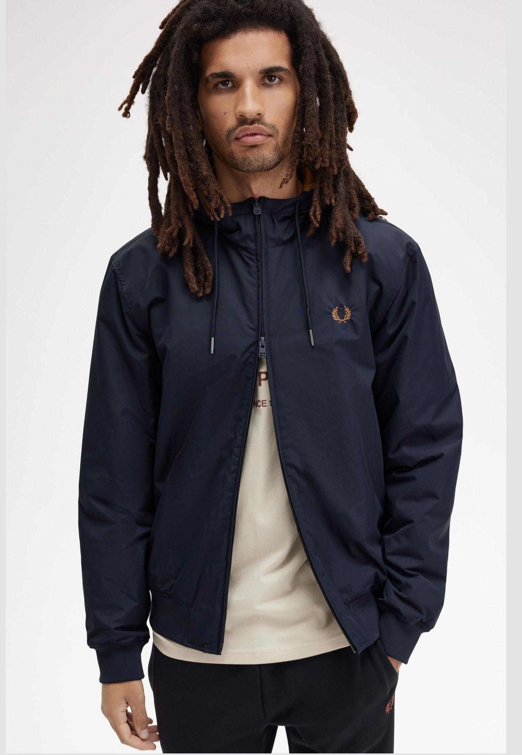 Fred Perry - The Hooded Brentham Navy - Jacket Order Cheap Pice